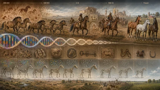古代馬から現代競走馬へつながるゲノム年表